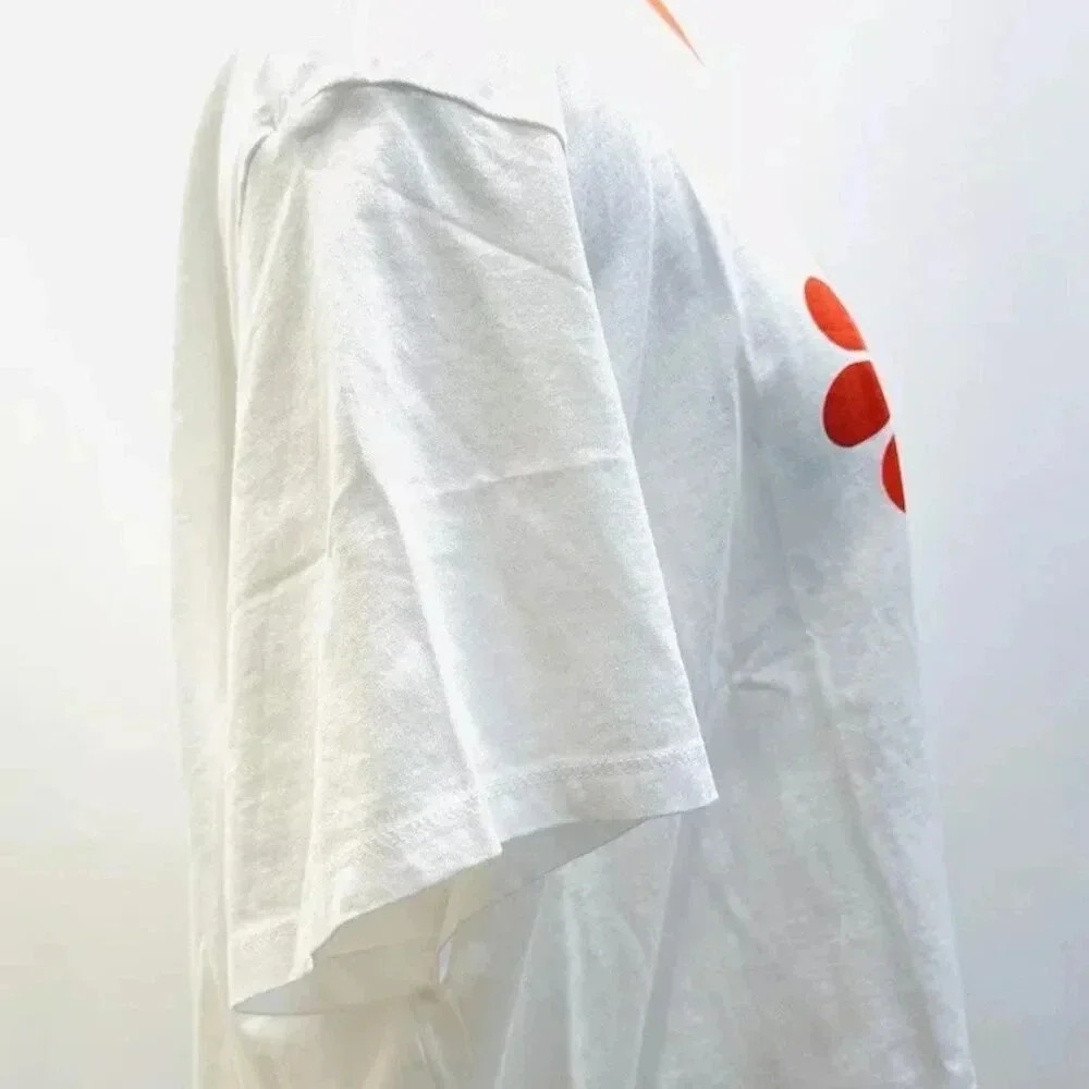 NWT LEVI'S Women Short Sleeve Pullover Round High Neck White Cropped Top Sz 1X - Picture 3 of 9